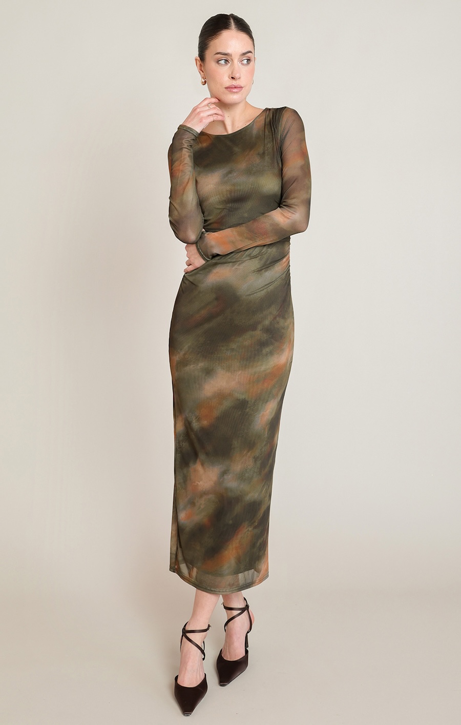 Robe maxi en mèche - 2822002 T - Black Tape Robe maxi en mèche - 2822002 T - Black Tape