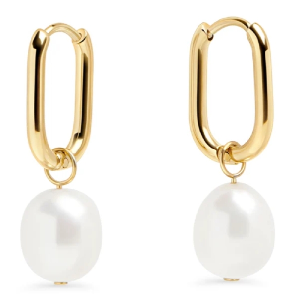 Boucle d'oreille Créoles perle d'opale - T123E013 - Mia Bijoux Boucle d'oreille Créoles perle d'opale - T123E013 - Mia Bijoux