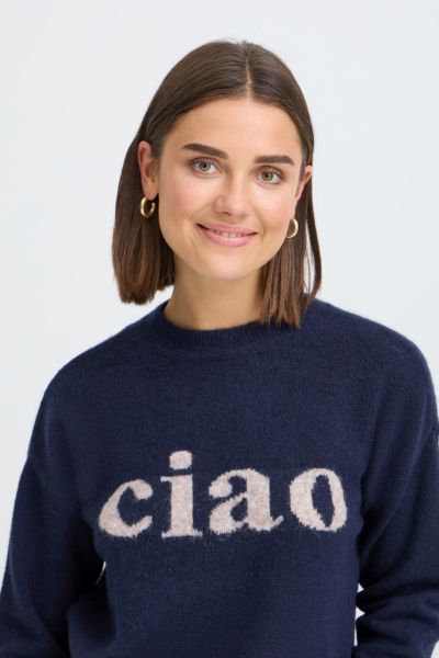 Chandail tricot imprimé devant - 20618303 - Fransa Chandail tricot imprimé devant - 20618303 - Fransa