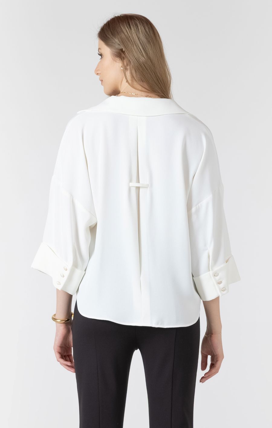 Blouse manche 3/4 unie Blouse manche 3/4 unie