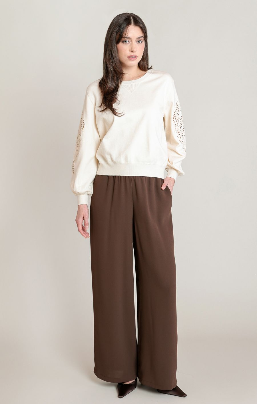 Pantalon jambe large taille élastique - 2822718 T - Black Tape Pantalon jambe large taille élastique - 2822718 T - Black Tape