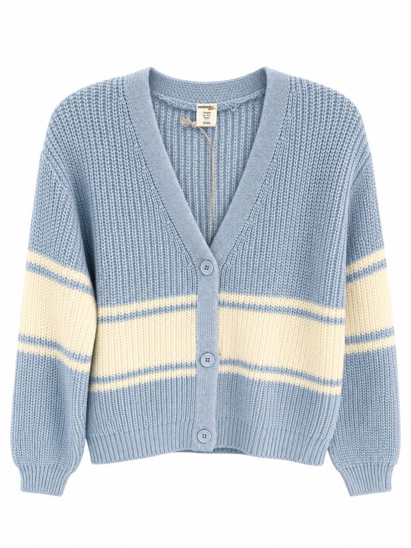 Cardigan tricot rayure - mcspaw06864 - Mandarine & Co Cardigan tricot rayure - mcspaw06864 - Mandarine & Co