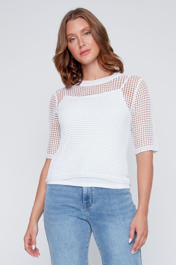 Chandail maille ajourée - 2619031 - C.Y.C. Coco Y. Club Inc