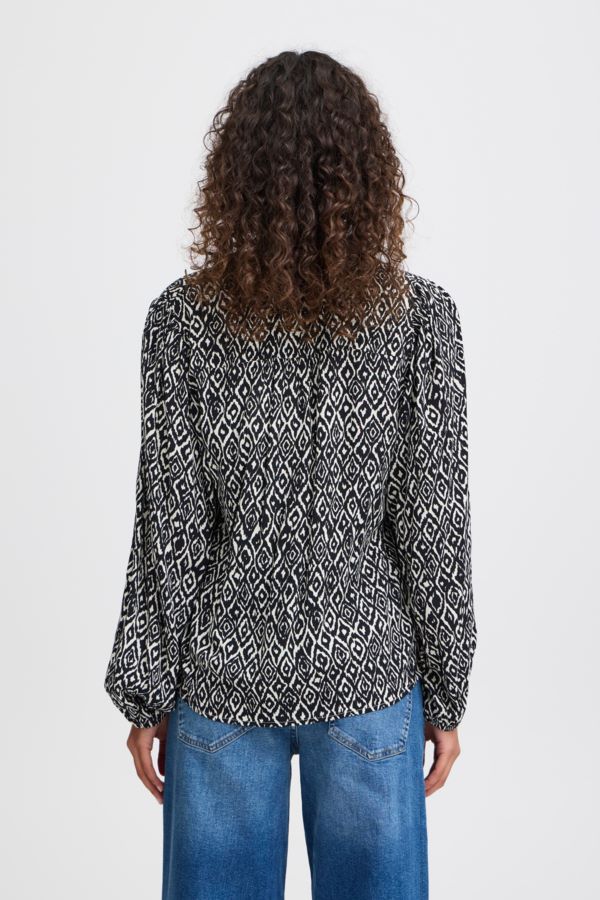 Blouse motif manche longue