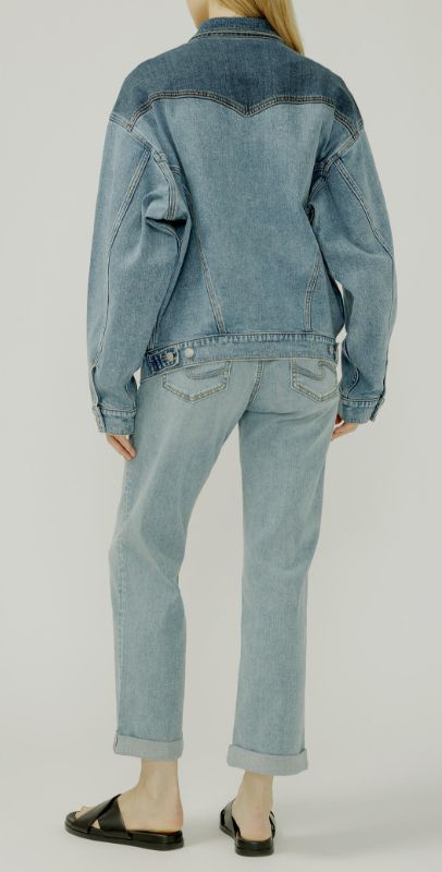 Veste western jeans bicolore