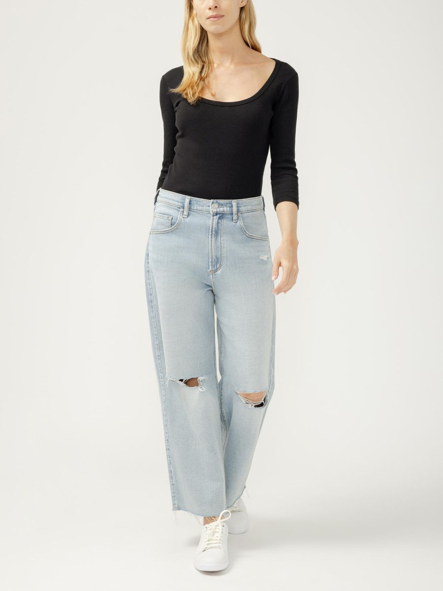 Jeans be easy cheville jambe large - L44604HDR108 - Silver Jeans