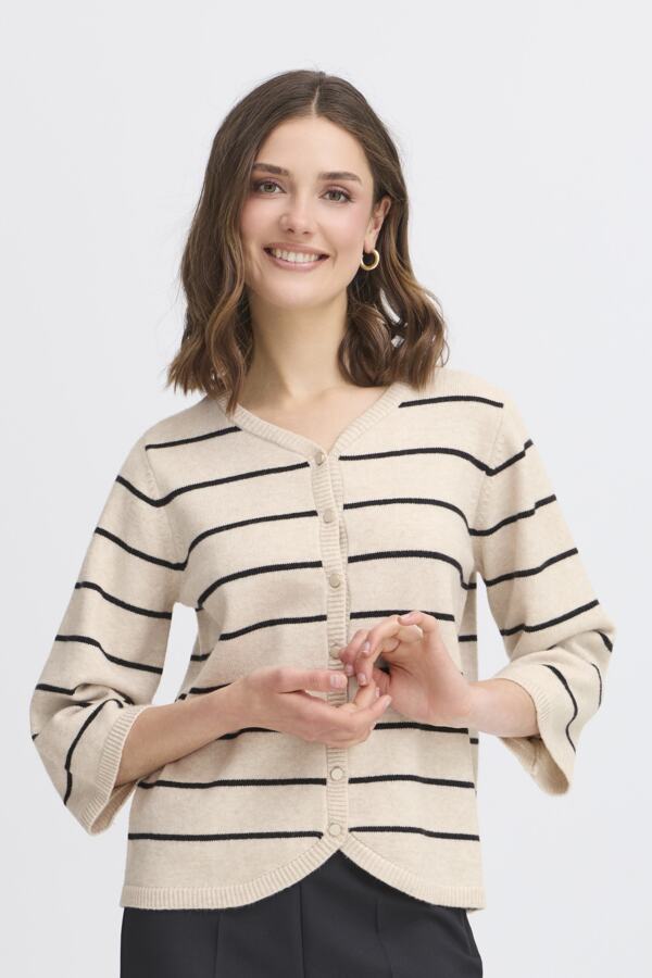 Cardigan ligné manche 7/8
