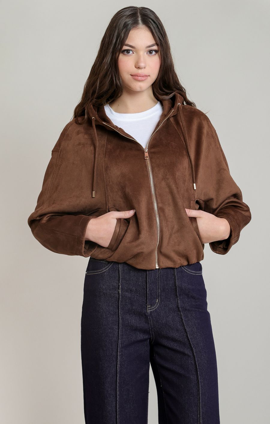 Cardigan suèdine capuchon - 2829509 D - Dex