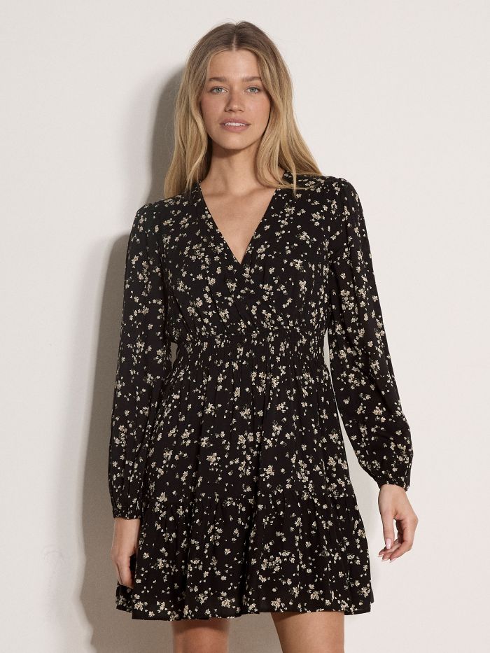 Robe cache-coeur à volant - X229291 - Apricot