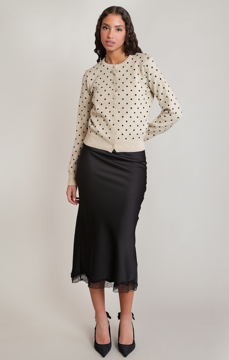 Jupe satin et dentelle