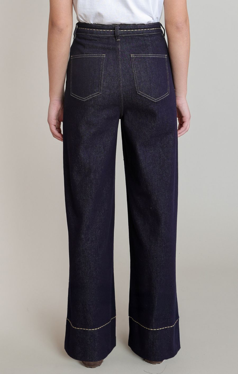 Jeans jambe large surpiqûre