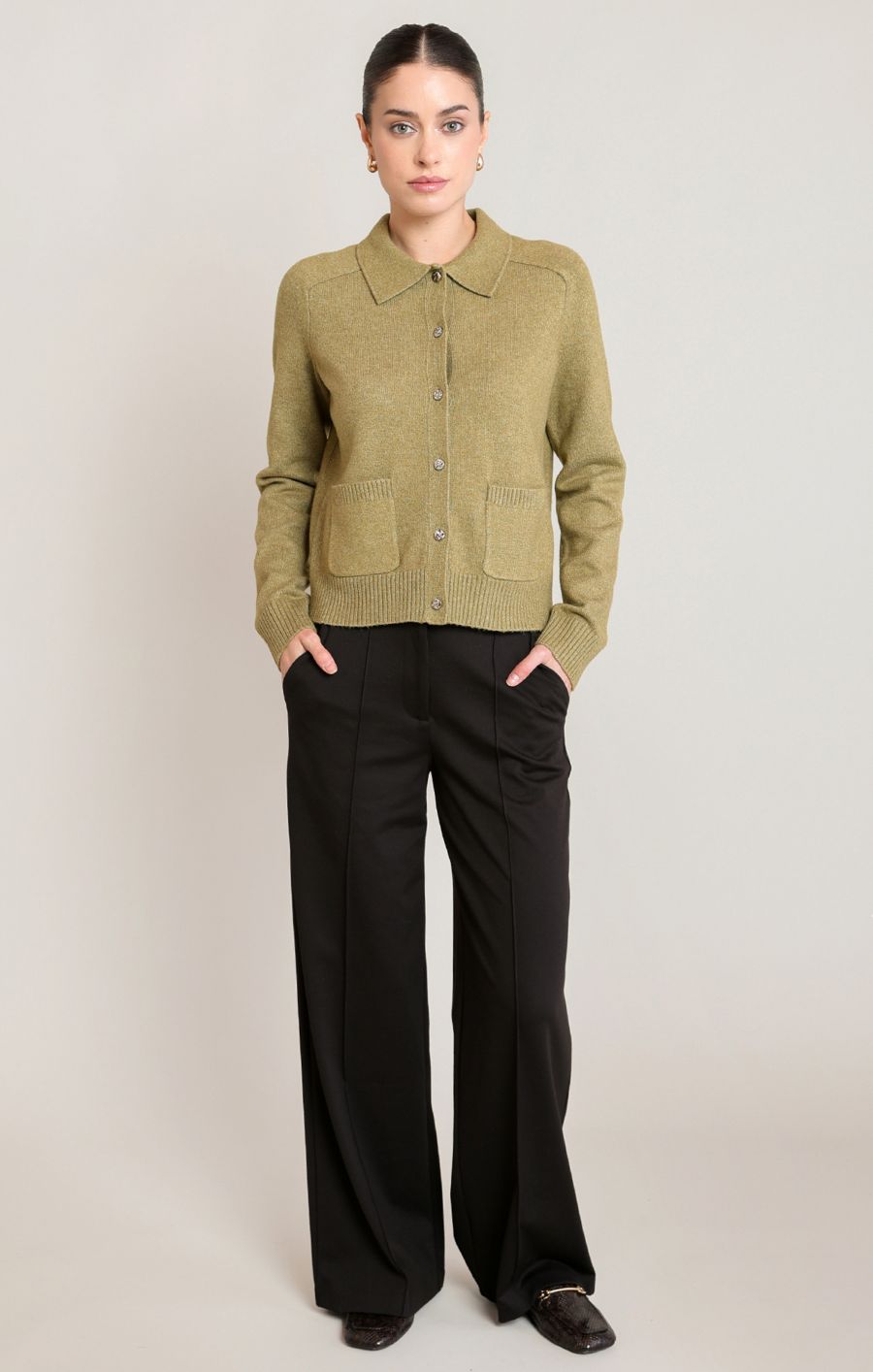 Cardigan col polo