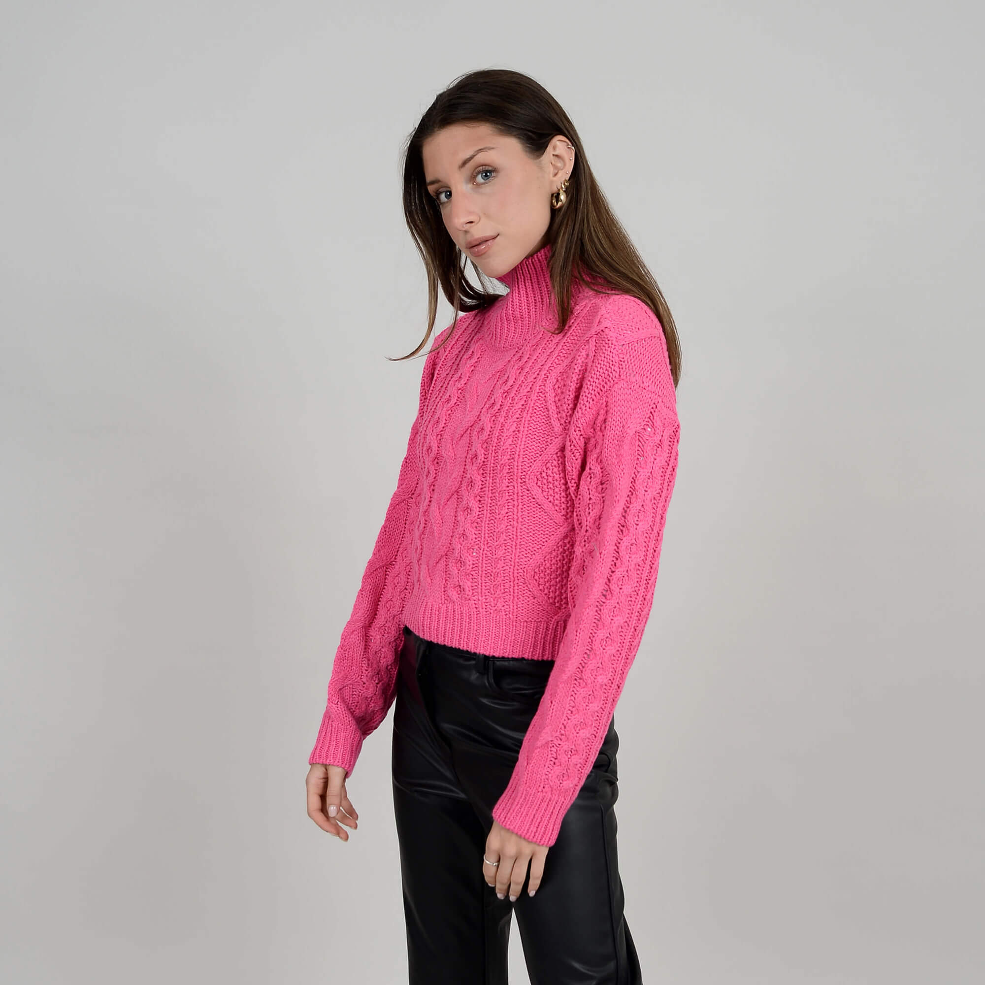 CHANDAIL TRICOT COL MONTANT TRESSÉ - 74S552S1 - RD Style