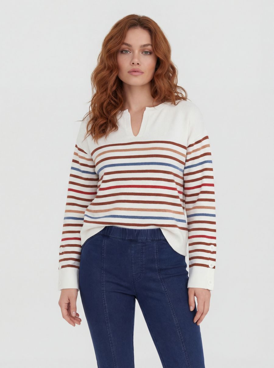 Chandail rayé v neck - 2629041 - C.Y.C. Coco Y. Club Inc