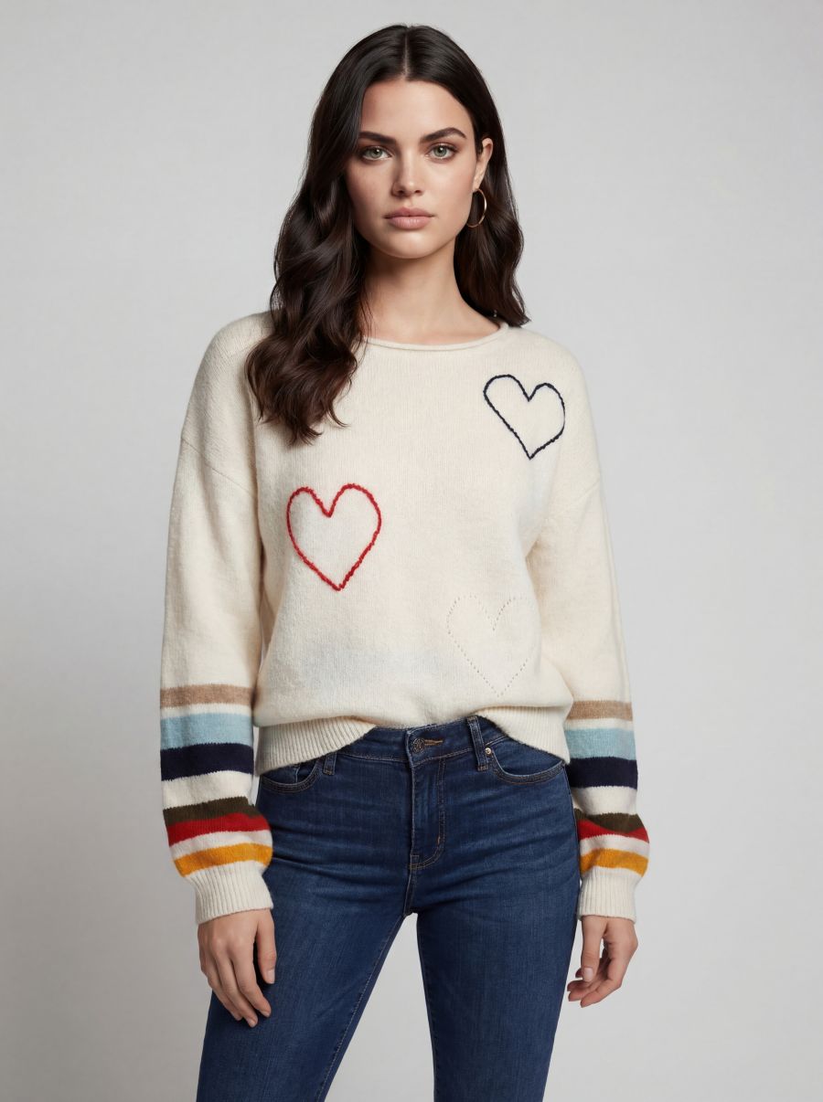 Chandail tricot coeurs - 2629021 - C.Y.C. Coco Y. Club Inc