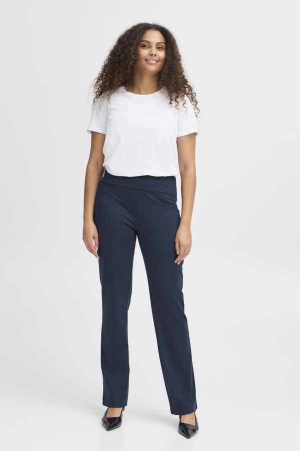 Pantalon pull on taille haute