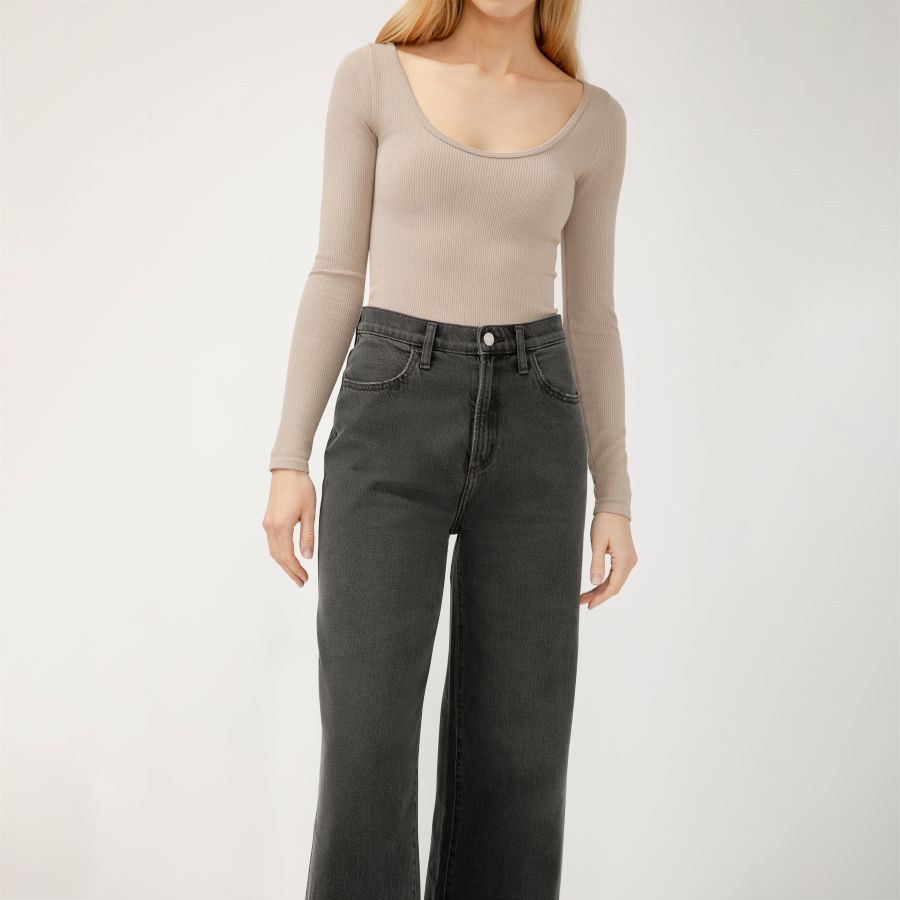 Jean taille haute à jambes ultra larges très recherché