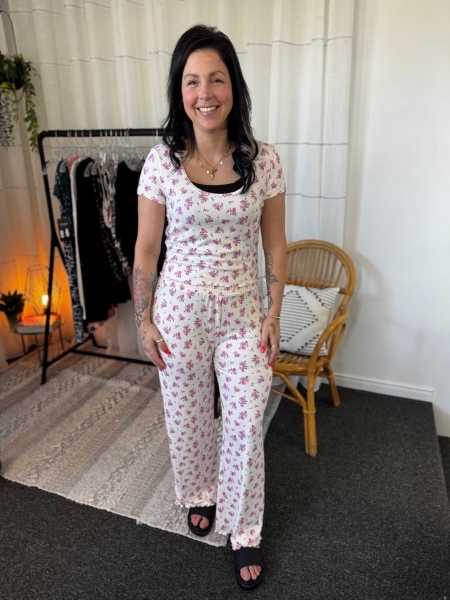 Pantalon détente fleurs