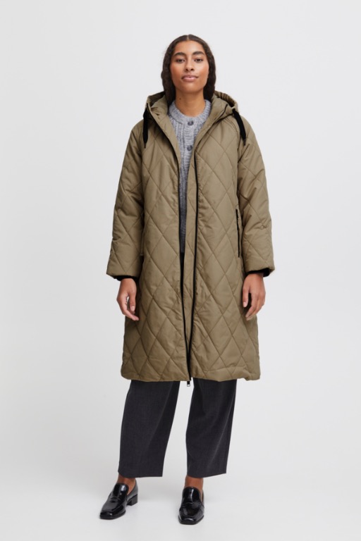 Manteau long capuchon oversized