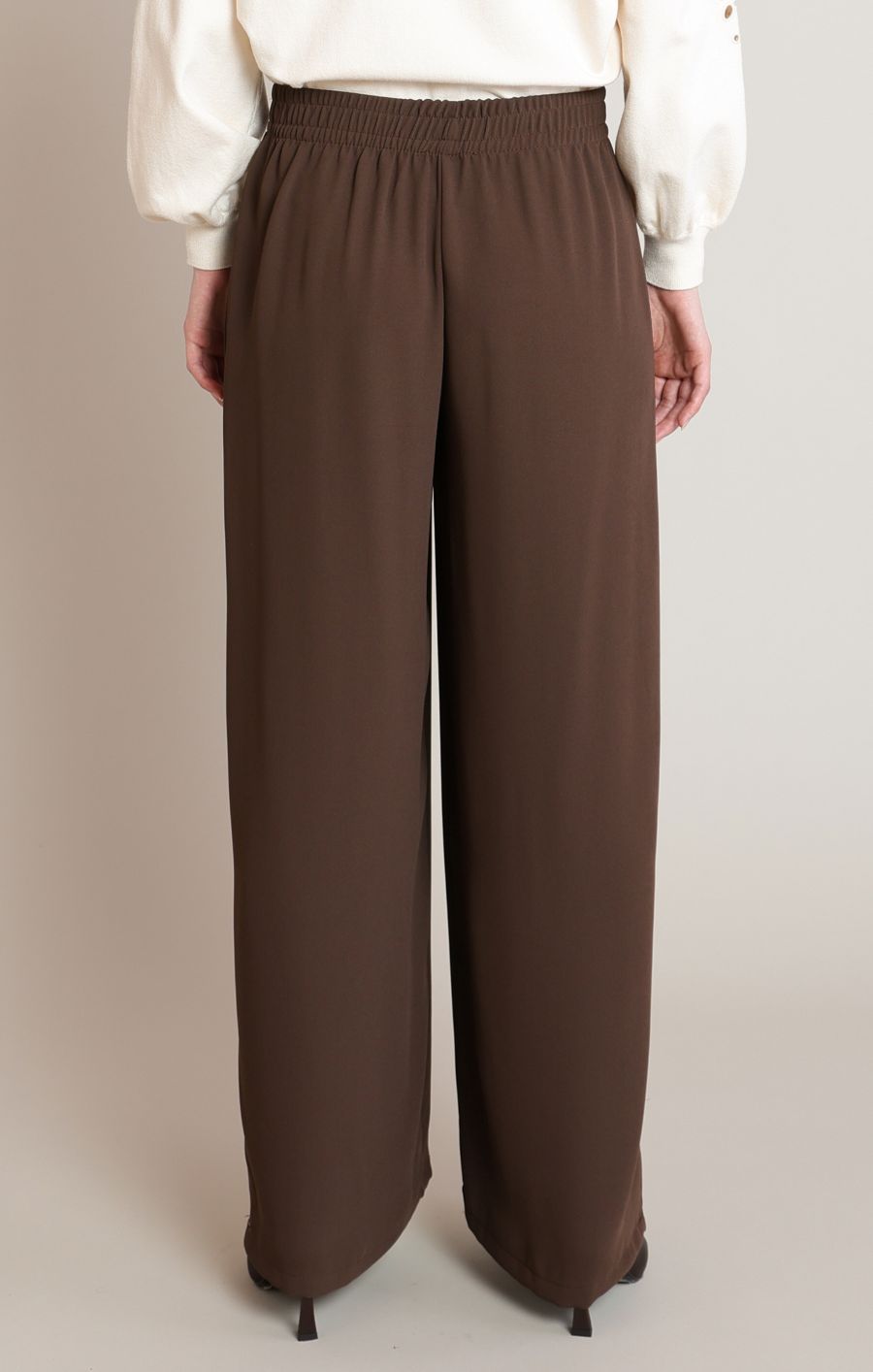 Pantalon jambe large taille élastique