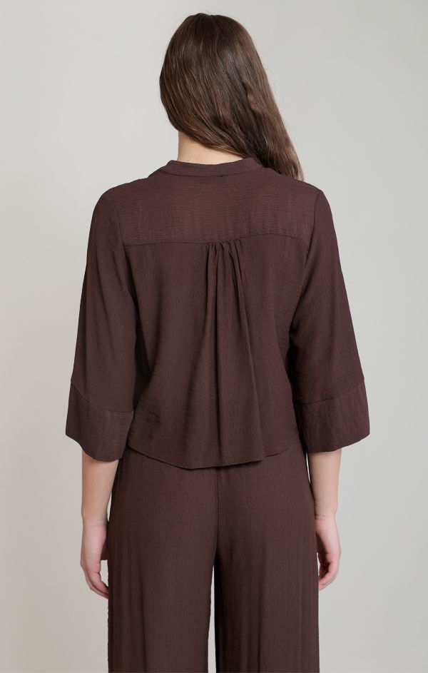 Blouse boutonnée manches larges