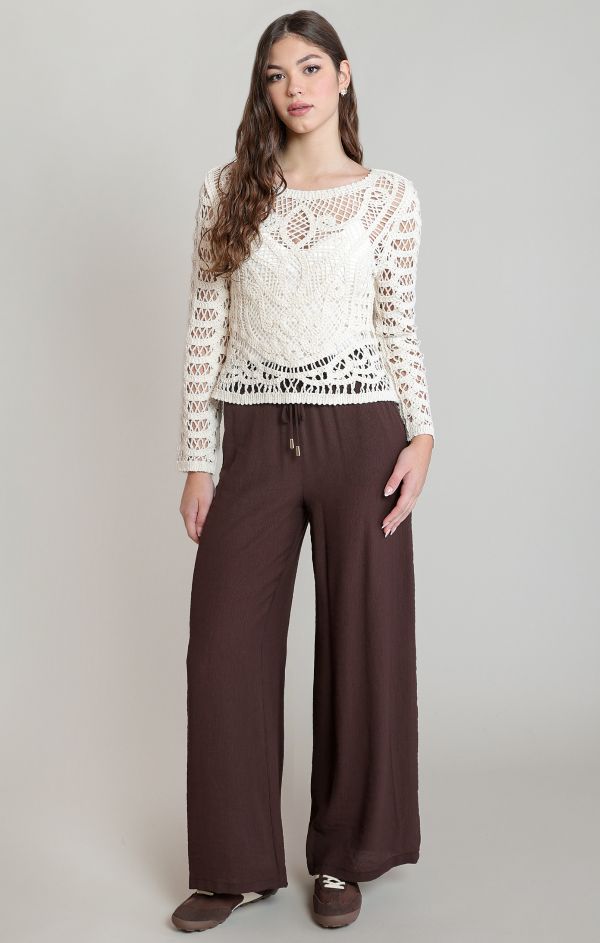 Chandail crocheté bouttons au dos