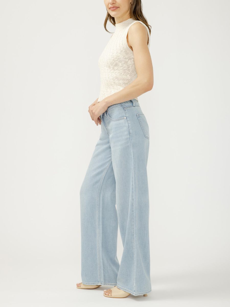 Jeans tricot suki jambe large