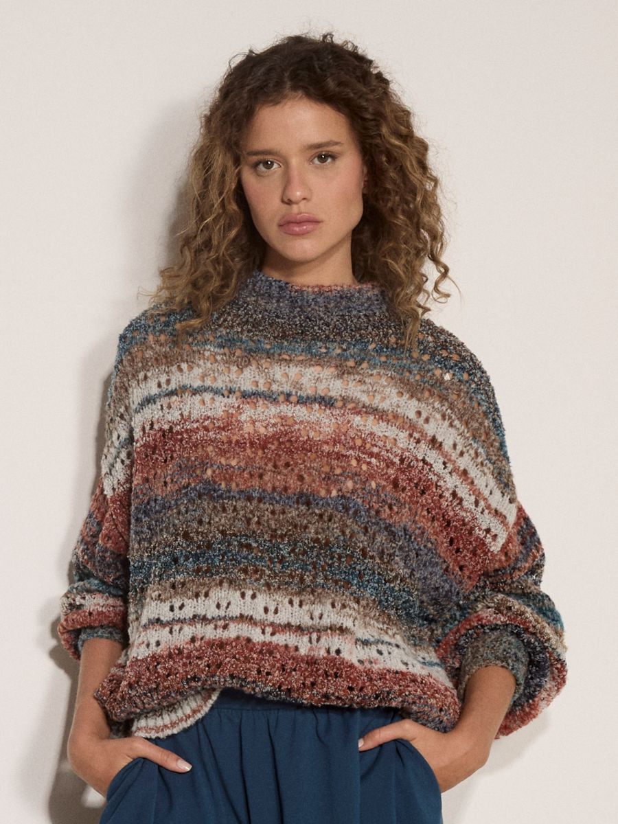Chandail tricot ajouté ample - X238620 - Apricot