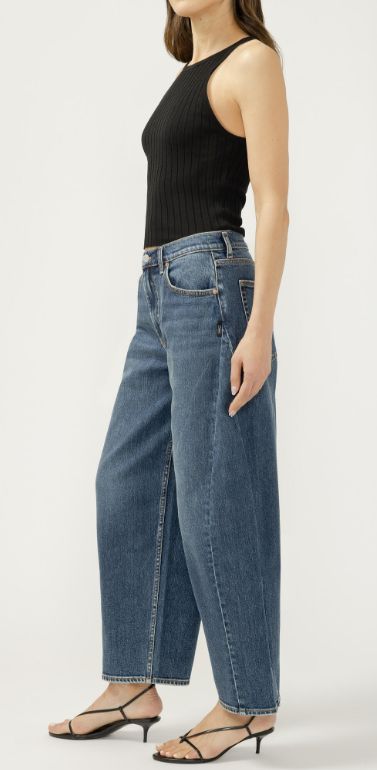 Jeans ballon surdimensionné taille haute - L64203hdr345 - Silver Jeans