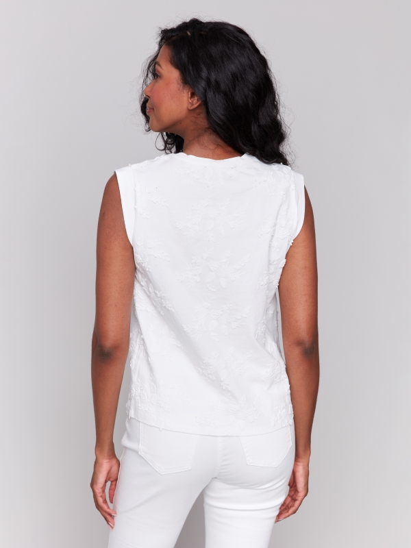 Camisole broderies col rond