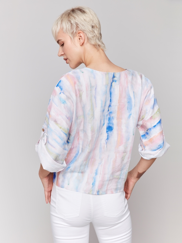 Blouse lin nouée devant