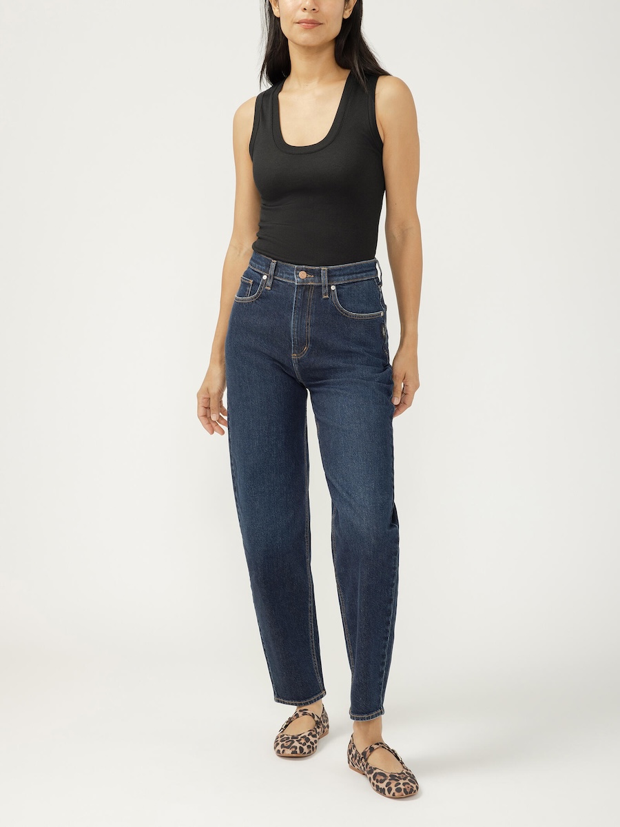 Jeans taille haute arrondie à jambe droite - L64148HDR488 - Silver Jeans