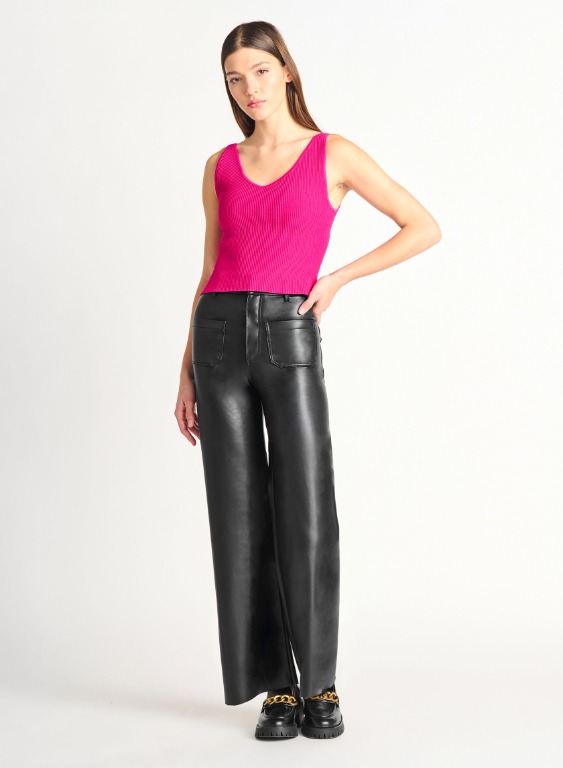 Pantalon simili-cuir chic poches avant - 2222227 D - Dex