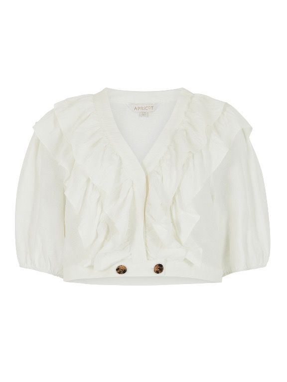 Blouse manche courte frill devant