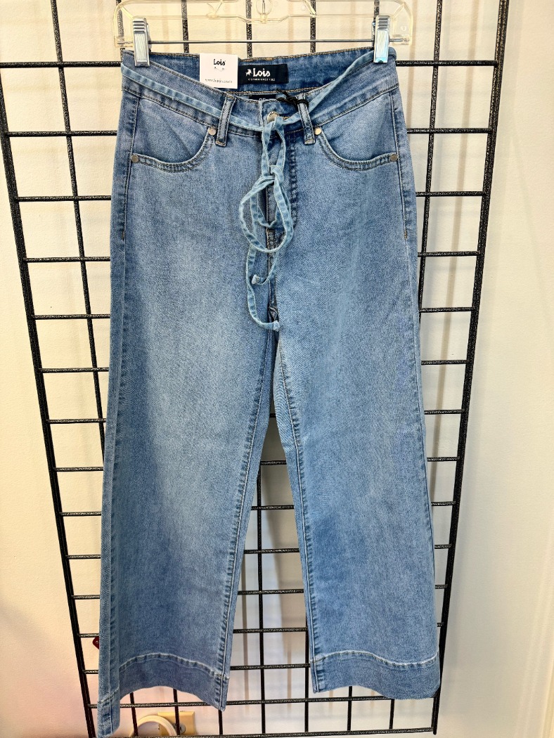 Jeans taille haute jambe évasée