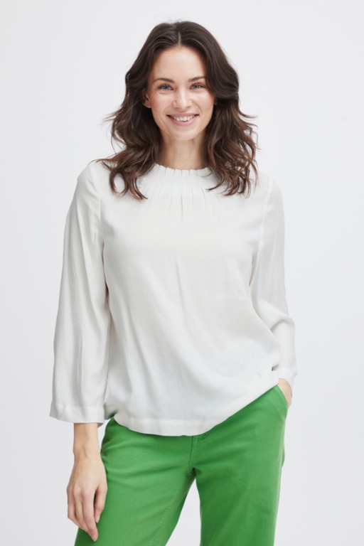 Blouse plissée à l'encolure - 20613331 - Fransa