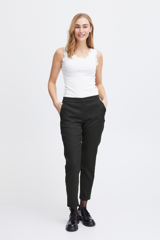 Pantalon taille élastique jambe droite