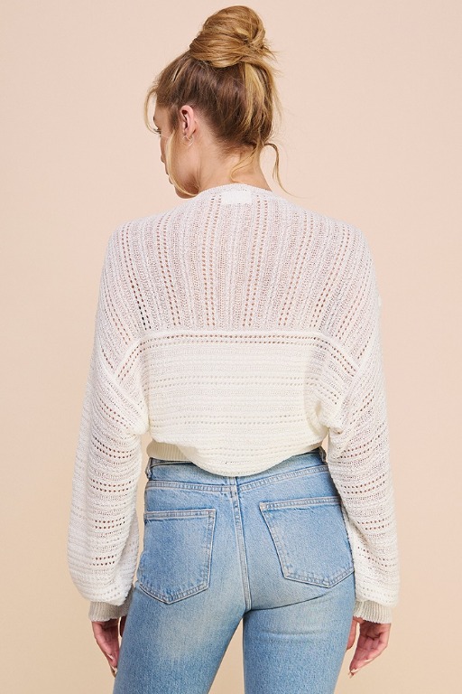 Shrug pointelle tricot 