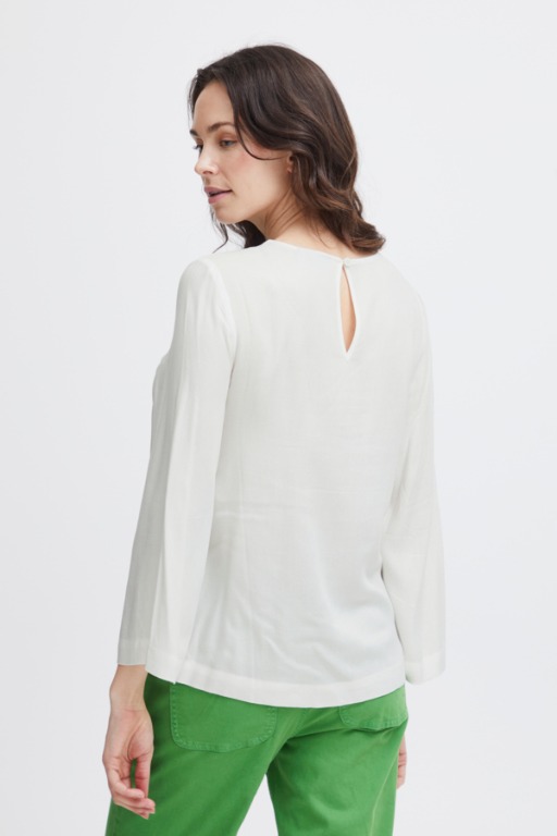 Blouse plissée à l'encolure