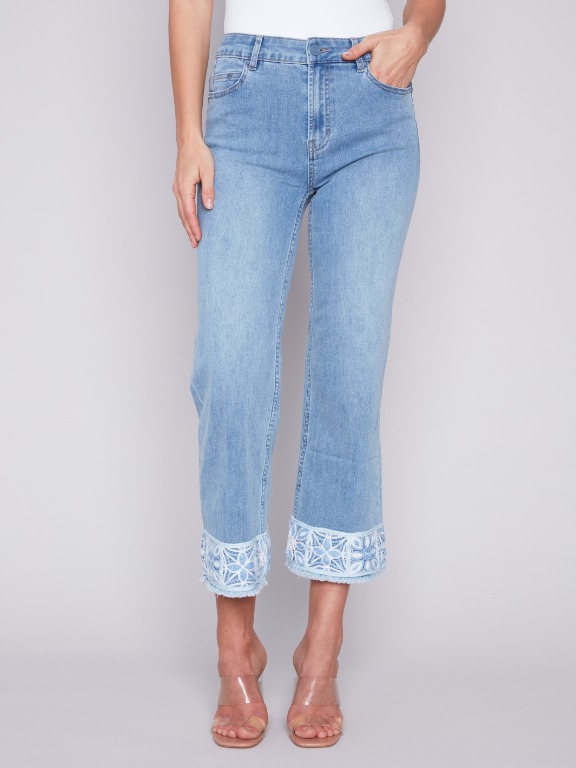 Jeans broderie bas - 5496-431A - Charlie B