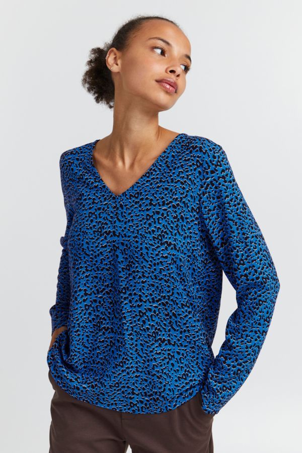 BLOUSE M.L. COL V MOTIF LÉGÈRE - 20116915 - Ichi