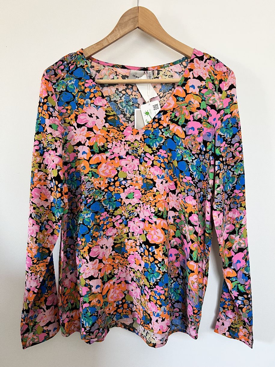 BLOUSE M.L. COL V MOTIF LÉGÈRE - 20116915 - Ichi