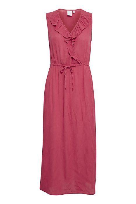 ROBE MAXI AJUSTÉE TAILLE FRILL UNIE - 20118573 - Ichi