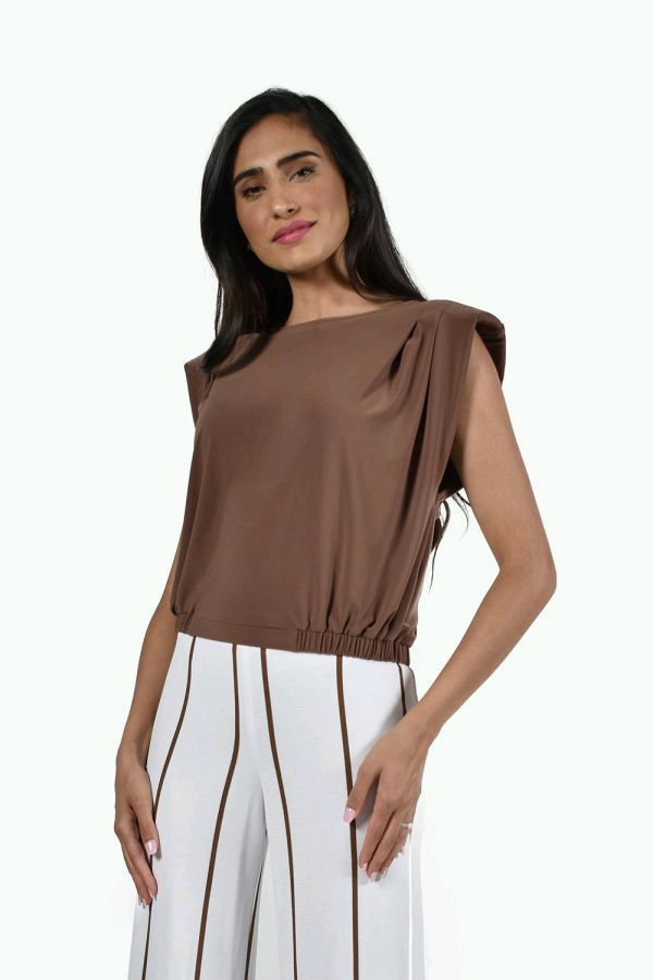 BLOUSE SANS MANCHES UNI PLIS COUCHÉ PADD - 226.026 - Frank Lyman Design