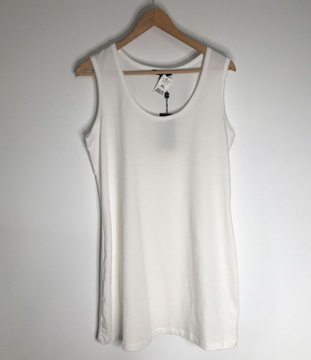 CAMISOLE UNIE LONGUE BASIC COL ROND