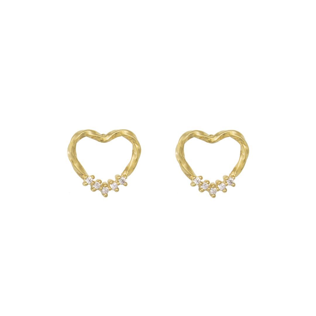 BOUCLE D'OREILLE COEUR AVEC PIERRES - YLZ2222E - Jackie J Fashion